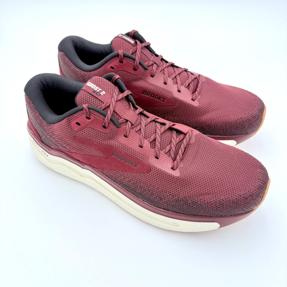 Brooks Ghost‎ 2 Max Running Shoes Maroon Red Men's Size 14 Medium Width Sneakers